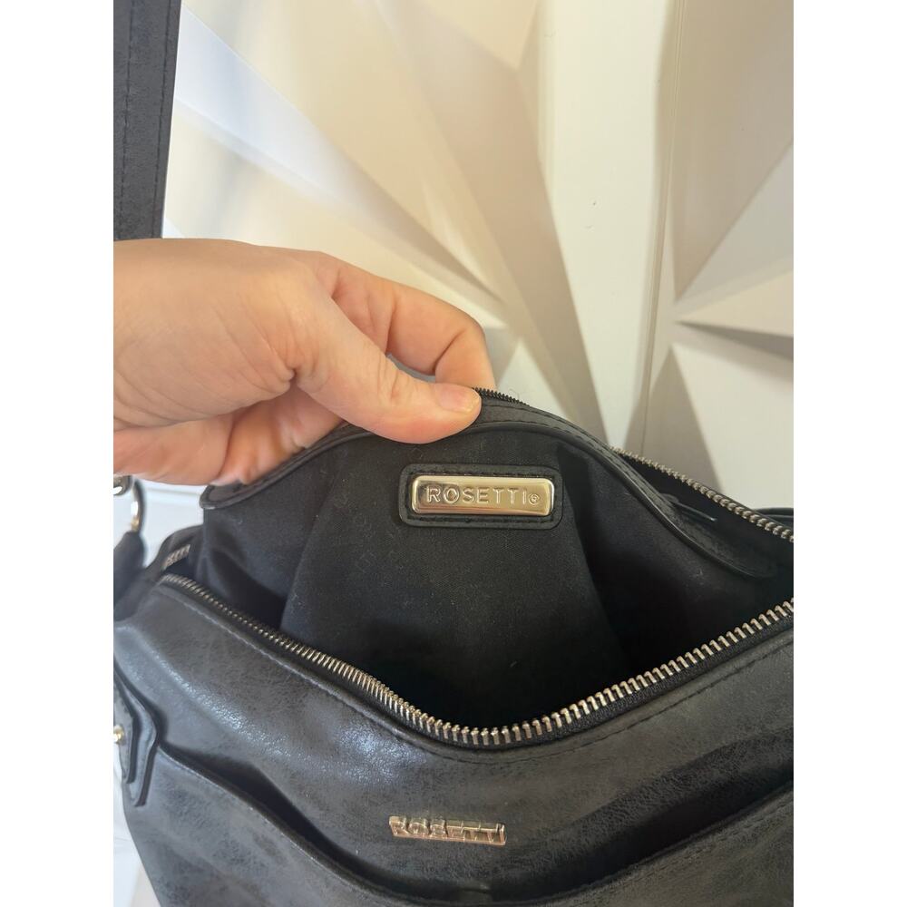 Rosetti Black/Charcoal Studded Shoulder Bag - Picture 5 of 8